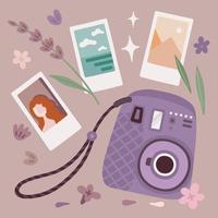 Instant camera and details vector