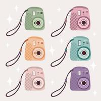 Instant camera set vector