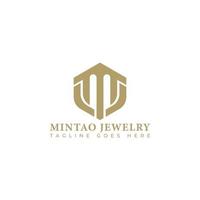 Abstract initial letter MJ or JM logo in gold color isolated in white background applied for jewelry and accessories website logo also suitable for the brands or companies have initial name JM or MJ. vector