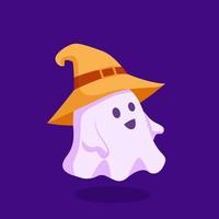 ilustración de diseño de personaje de halloween fantasma lindo vector