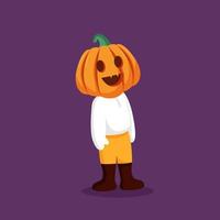 Pumpkin Man Character Design Illustration vector