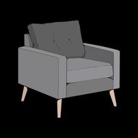 Sofa or couch color block illustrator. color block furniture for living room. Vector illustration.