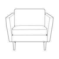 Sofa or couch line art illustrator. Outline furniture for living room. Vector illustration.