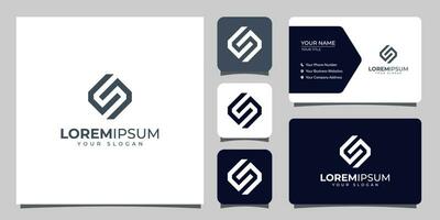 Monogram letter S logo with business card template vector
