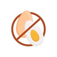 Egg in red crossed circle icon vector