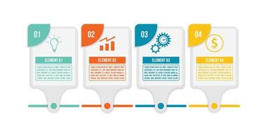 4 steps timeline infographic template vector