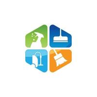 Cleaning service vector logo emblem