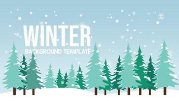 diseño de banner de fondo de paisaje de invierno vector