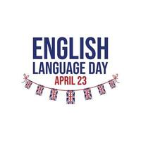 vector de banner del día del idioma inglés