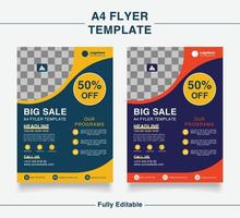 Flyer brochure for business brochure cover layout design background, two color scheme, vector template in A4 size