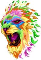 Vector Lion head full color and colorful