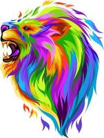 Vector Lion head full color and colorful