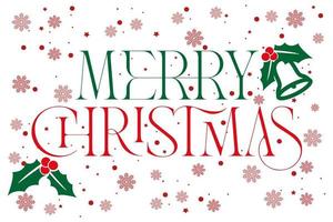 Christmas Greeting Card. Merry Christmas lettering, vector illustration EPS10