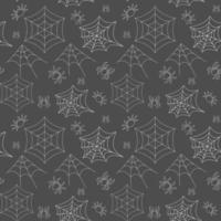Seamless pattern with spider and spider web contours. vector illustration