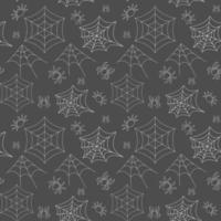 Seamless pattern with spider and spider web contours. vector illustration