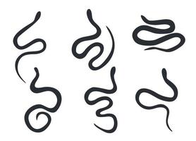siluetas oscuras de serpientes. aislado sobre fondo blanco, ilustración vectorial vector