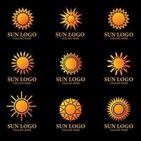 colección moderna de logotipos de sol degradado vector