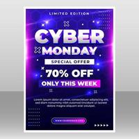 plantilla de cartel de cyber monday vector