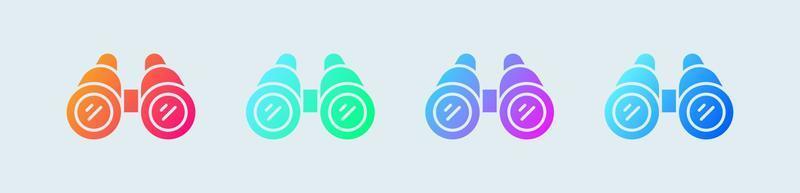 Binoculars solid icon in gradient colors. Discovery signs vector illustration.