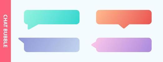 Chat bubble with different shape and colors. Minimal blank chat boxes sign. vector