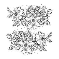 Hand drawn flower bouquet collection vector