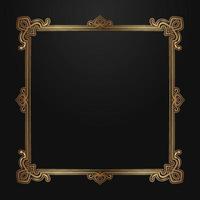 gold vintage frame border ornament vector