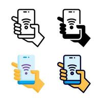 colección de estilo de conjunto de iconos de teléfono inteligente vector