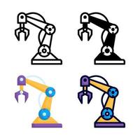colección de estilo de conjunto de iconos de brazo de robot vector