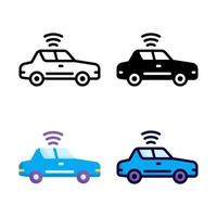 Autonomous Car Icon Set Style Collection vector