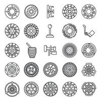 Clutch icons set outline vector. Machine engine vector
