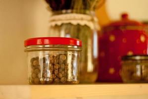 glass jars in the kitchen photo