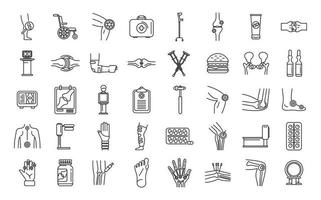 Arthritis icons set outline vector. Joint injury vector