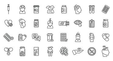 Antidepressant icons set outline vector. Family health vector