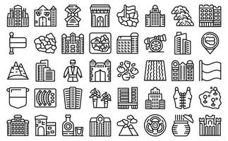 Poland icons set outline vector. Country food vector