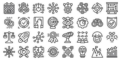 Integrity icons set outline vector. Passion honesty vector