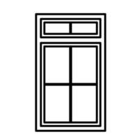 Icon window symbol vector line illustration house design and  sign home door glass building outline frame. Architecture isolated white background and line icon element black or exterior furniture