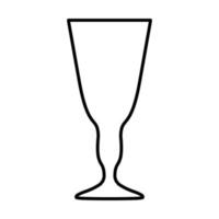 Ilustración de vector de línea de taza de bebida vacía. cristalería de pictograma simple para cocina y símbolo de copa delgada. vaso de vidrio de contorno aislado en blanco. boceto de diseño plano de taza de bebida. taza de línea simple