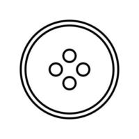 Flat button with dress button line icon. Outline stroke object. Line art and Line drawing. Cloth textile and Vector modern concept design. Vector illustration element and Textile symbol.