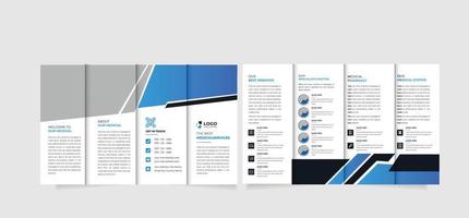 Medical and Hospital Fourfold brochure design template, Modern cover brochure flyer design template vector