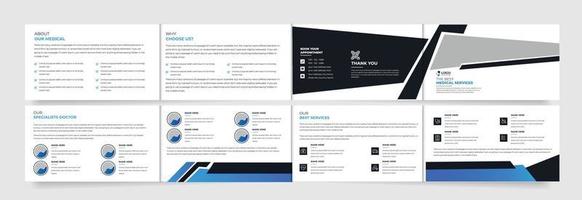 Medical, health care Modern landscape Fourfold brochure presentation, Creative Health service template vector