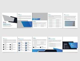 Square Fivefold business brochure template design with Clean, minimal and modern shapes vector