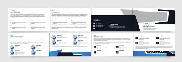 Medical, health care Modern landscape Fourfold brochure presentation, Creative Health service template vector