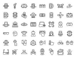 Augmented reality icons set outline vector. Virtual reality vector