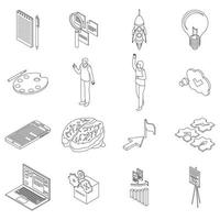 Idea icons set vector outline