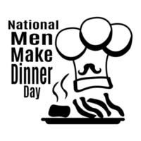 National Men Make Dinner Day, idea for poster, banner, flyer or postcard vector