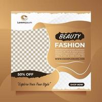 Square design social media post and banner template for Beauty Fashion Sale promotion. Template can be also used for promote of beauty products, clothes, cosmetic, modeling, hair care, skincare, etc vector