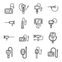 Endoscope icons set outline vector. Digestive gastric vector