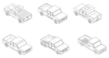 Pickup icons set vector outline