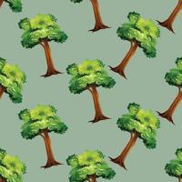 tree cartoon style seamless pattern vector