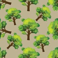 tree cartoon painting seamless pattern vector
